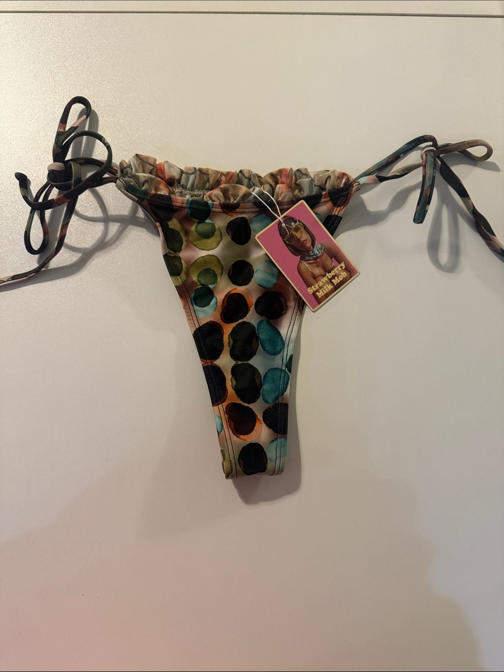 Strawberry Milk Mob Multicolor Polka Tie-Side Bikini Bottom